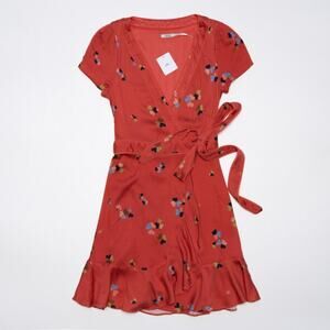 Urban Outfitters Heart Print Wrap Mini Dress